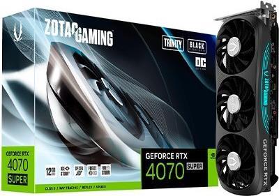 Scheda grafica ZOTAC GAMING GeForce RTX 4070 Super Trinity OC Black Edition da 12 GB