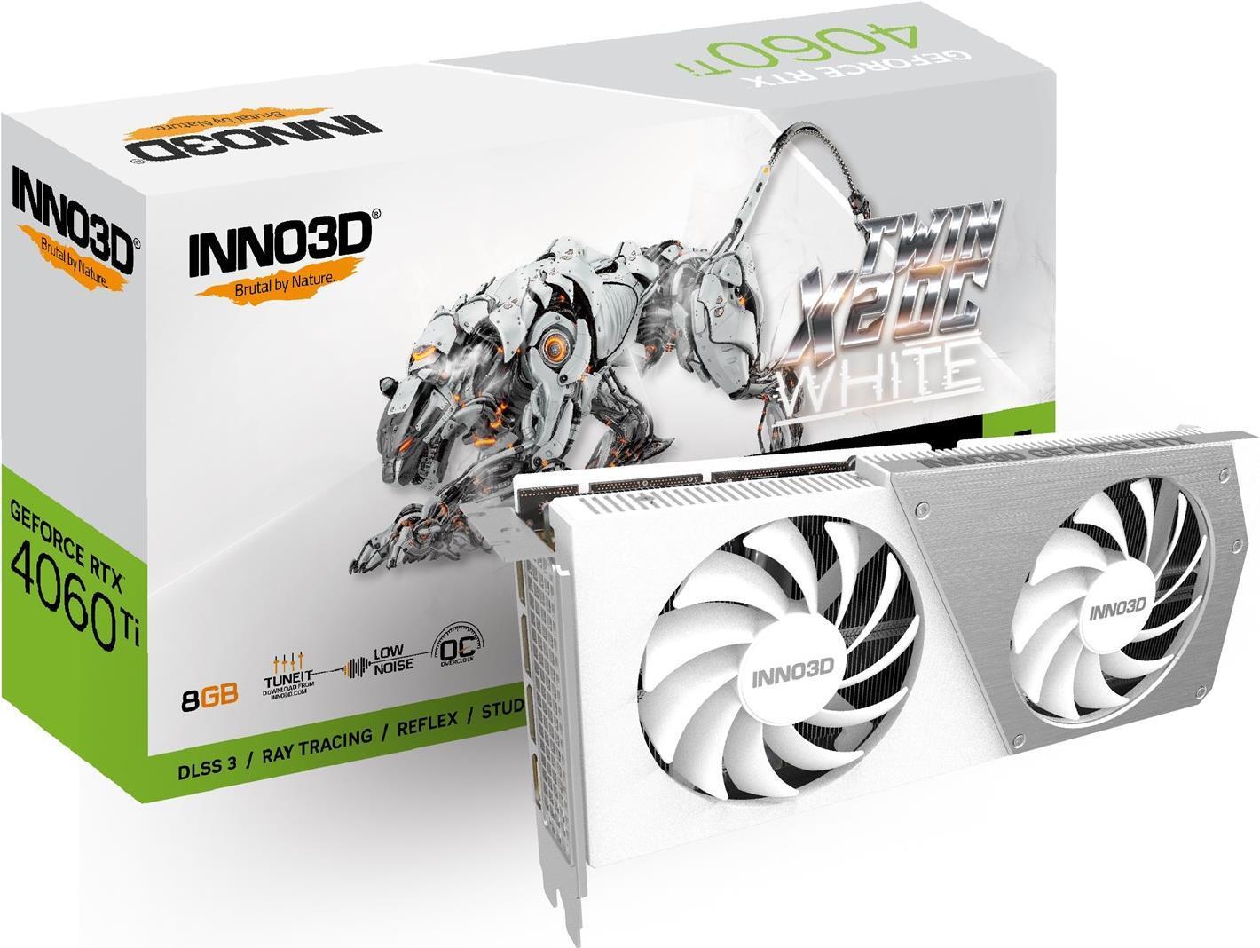 Scheda grafica Geforce RTX 4060 Ti 8 GB Twin X2 OC Bianca - 8 GB GDDR6- 1x HDMI- 3x DP