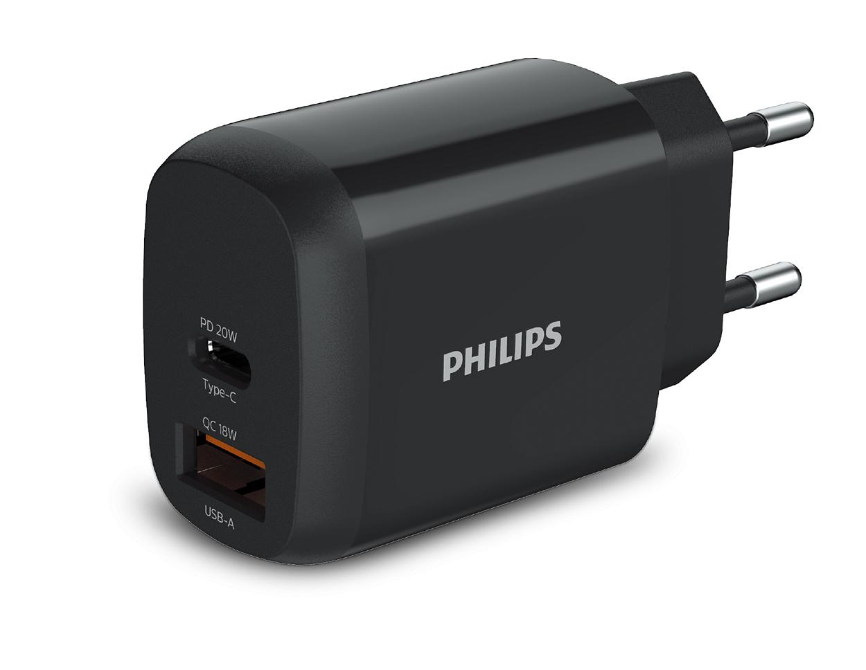 Philips DLP4326CB/12 Caricabatterie per dispositivi mobili Universale Nero AC Ricarica rapida Interno