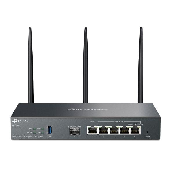 ROUTER TP-LINK ER706W GIGABIT VPN AX3000 1P Gigabit SFP WAN/LAN 1P Gigabit RJ45 WAN Port4PGigabit WAN/LAN RJ45 1P USB 3.0