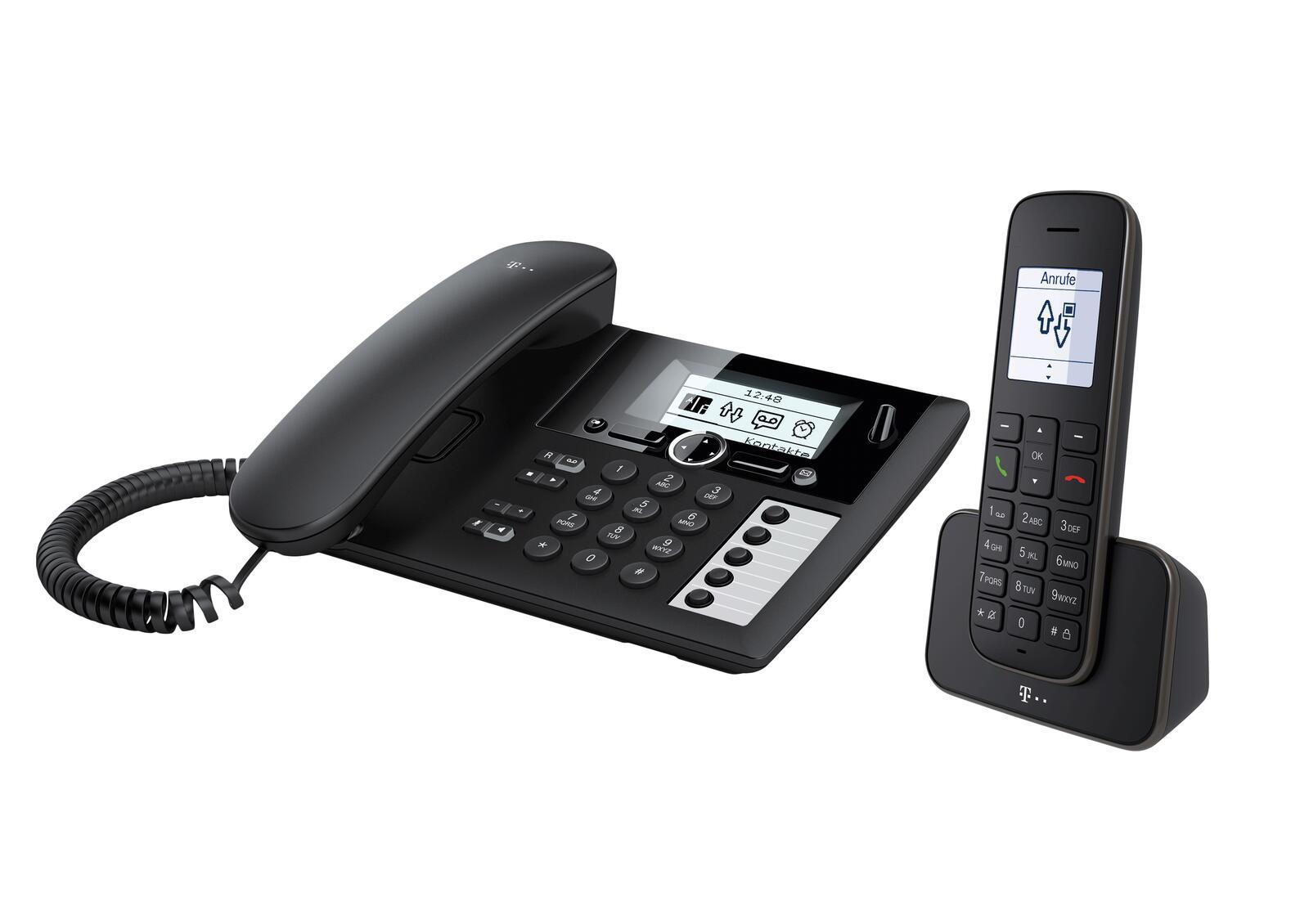 Telekom Sinus PA 207 Plus 1 Black (combinazione di telefono e telefono)