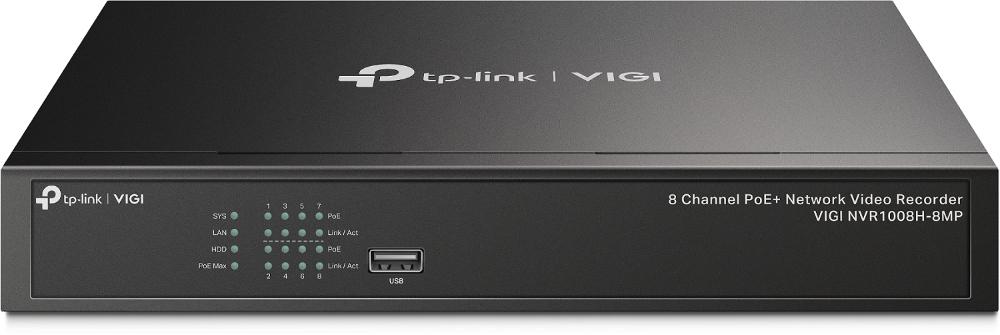 TP-Link - VIGI NVR1008H-8MP - 8 Channel PoE Network Video Recorder SPEC H.265/H.265/H.264/H.264 Up to 8MP resolution Decoding