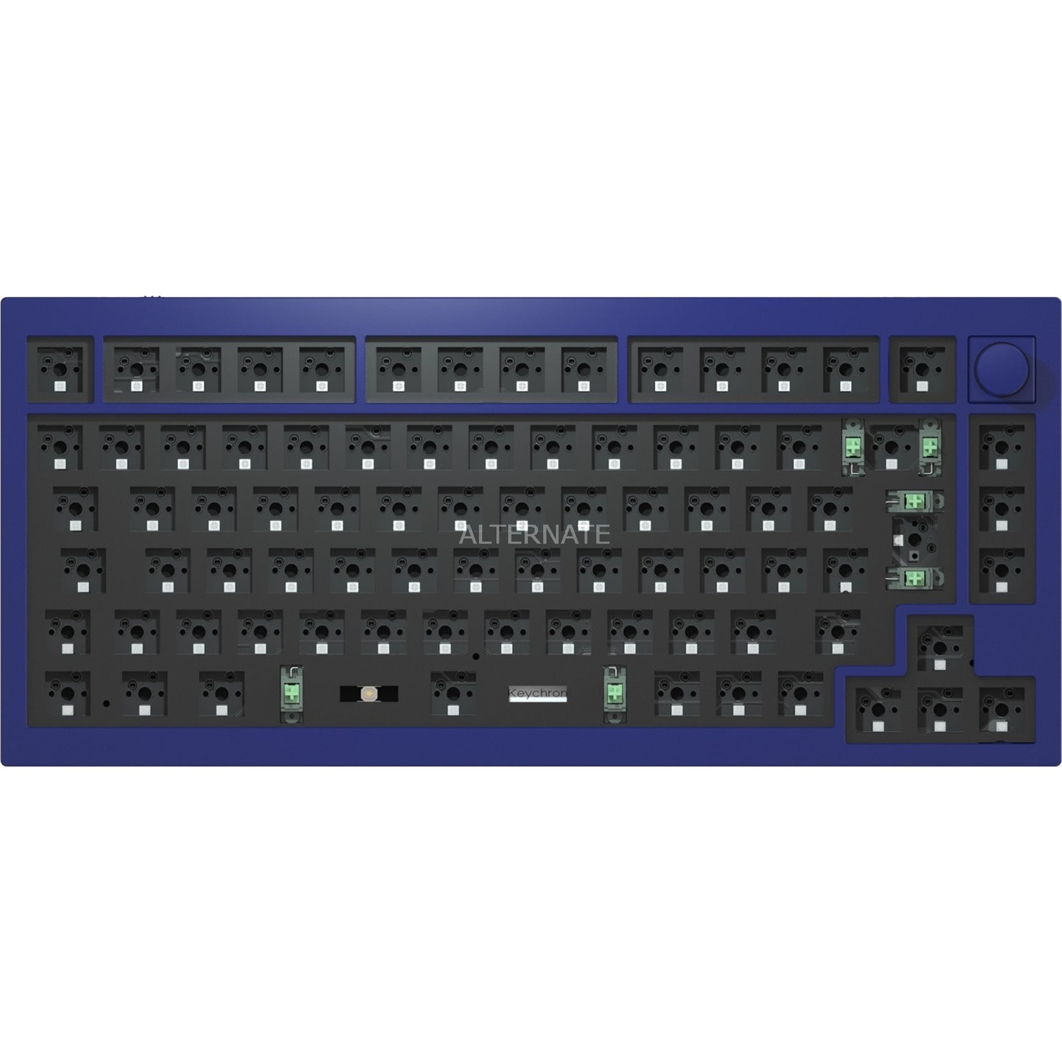 Manopola ISO Q1 Barebone blu, sostituibile a caldo, telaio in alluminio, RGB