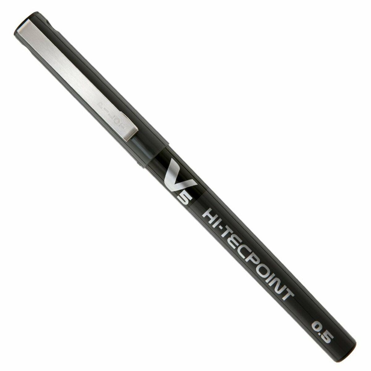 Pilot 100101201 Nero 12pezzoi penna roller (Pilot V5 Hi-Tecpoint Liquid Ink Rollerball Pen 0.5mm Tip 0.3mm Line Black Pack 12 -