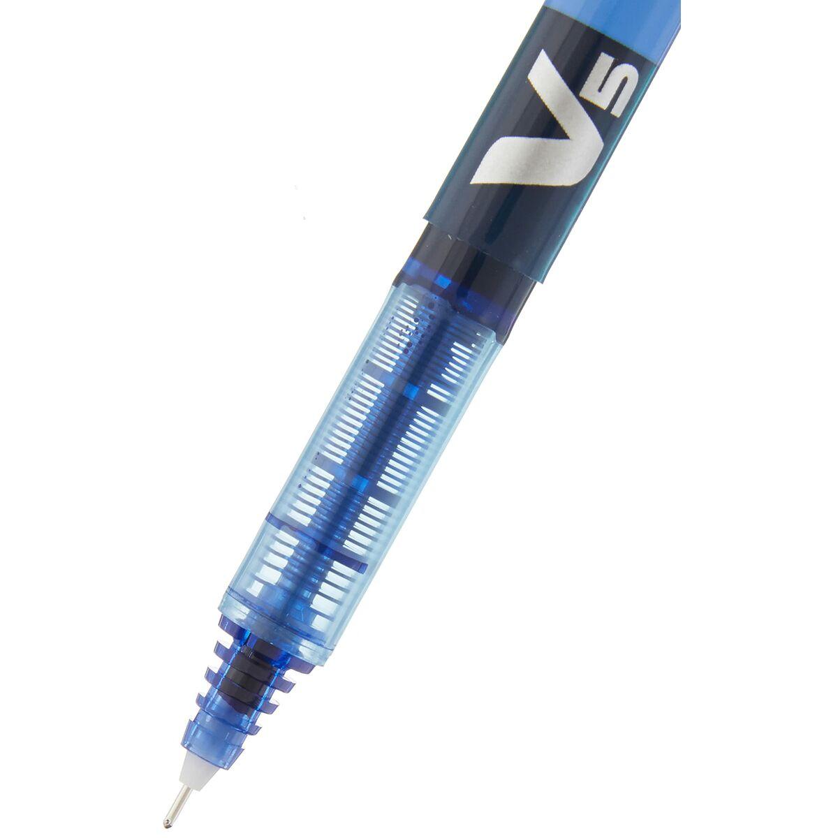 Pilot 100101203 penna roller Blu 12 pezzoi (Pilot V5 Hi-Tecpoint Liquid Ink Rollerball Pen 0.5mm Tip 0.3mm Line Blue Pack 12 -