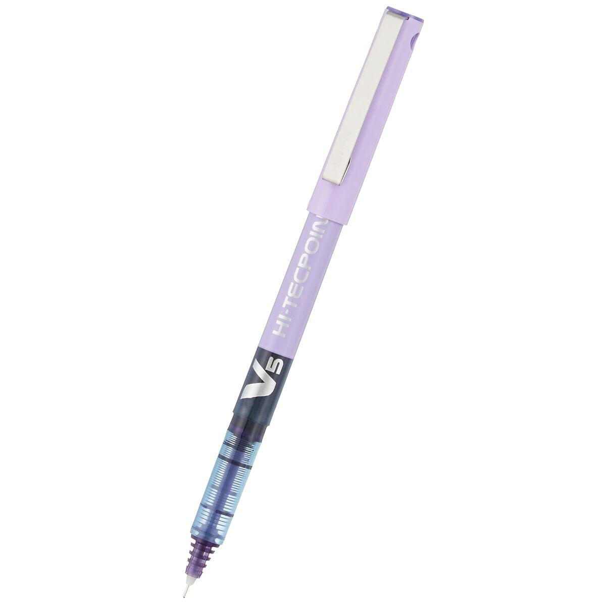 Pilot Hi-Tecpoint V5 Penna stick a sfera Porpora 12pezzoi (Pilot V5 Hi-Tecpoint Liquid Ink Rollerball Pen 0.5mm Tip 0.3mm Line