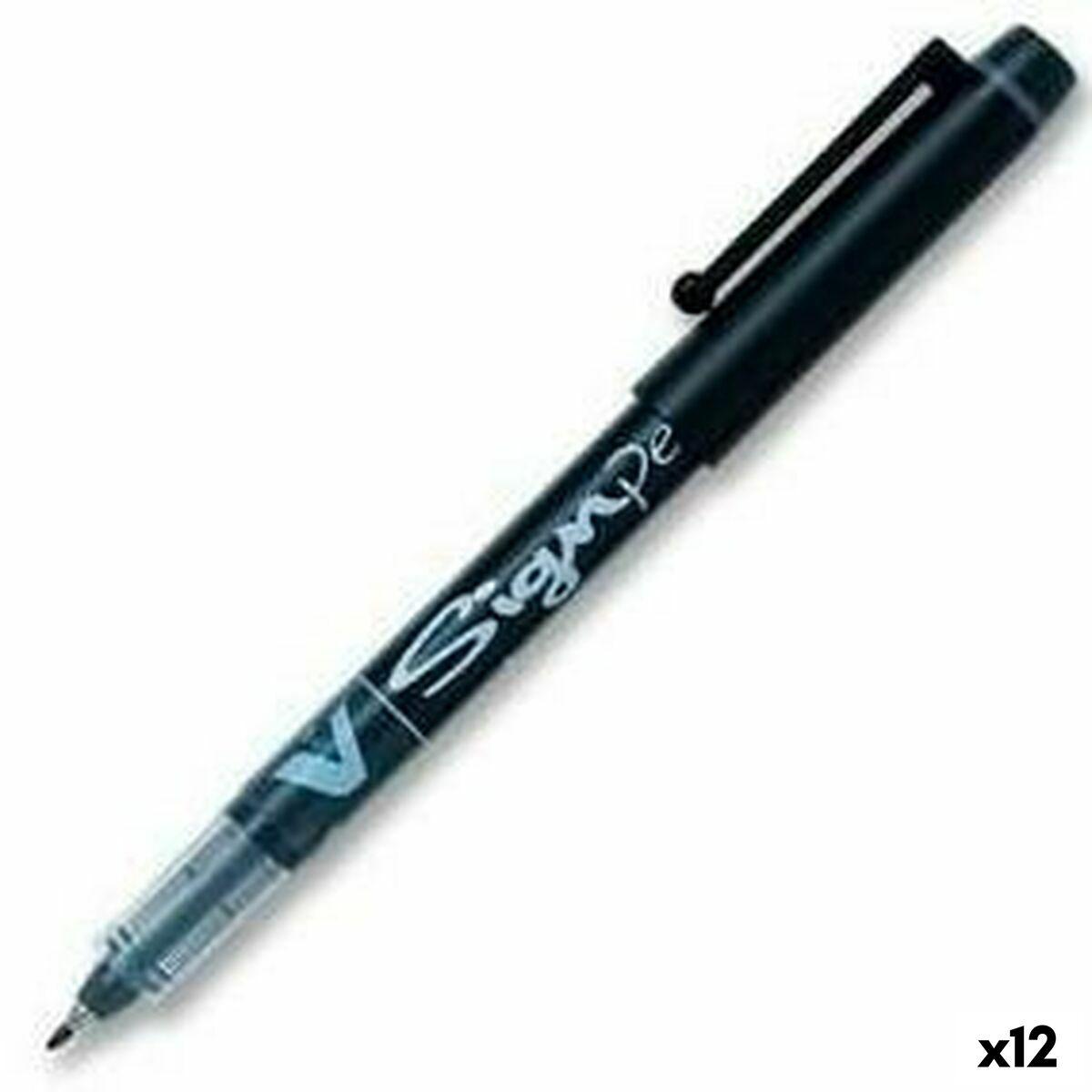 Pilot V Sign Liquid Ink Pen 2mm Tip 0.6mm Line Black Pack 12 - 301101201