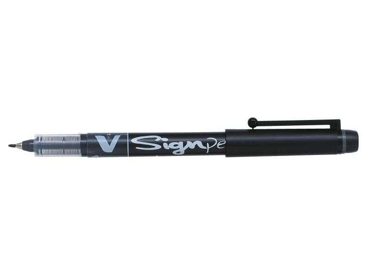 Pennarello Pilot V-Sign Punta Fine - Punta Fine 2 mm - Tratto 0.6 mm - Colore Nero