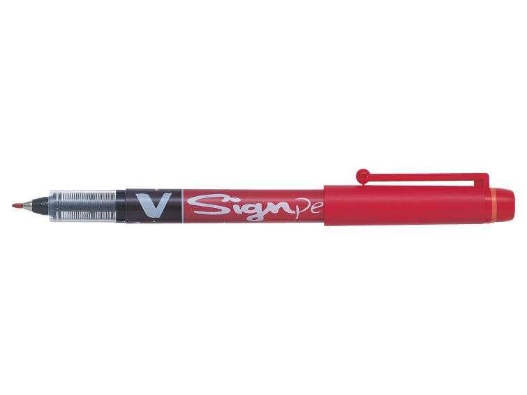 Pennarello Pilot V-Sign Punta Fine - Punta Fine da 2 mm - Tratto 0.6 mm - Colore Rosso