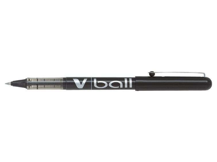 Penna Pilota a incisione liquida V Ball 07 Roller - Punta con sfera tonale 07 mm - Corsa 05 mm - Colore Nero