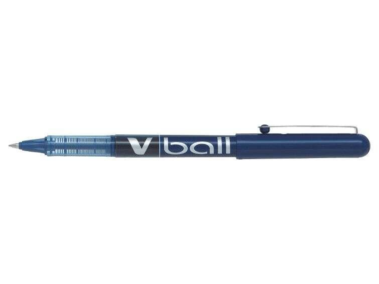Penna Pilot a getto d'inchiostro liquido V Ball 07 Roller - Punta con sfera tonale 07 mm - Corsa 05 mm - Colore Blu
