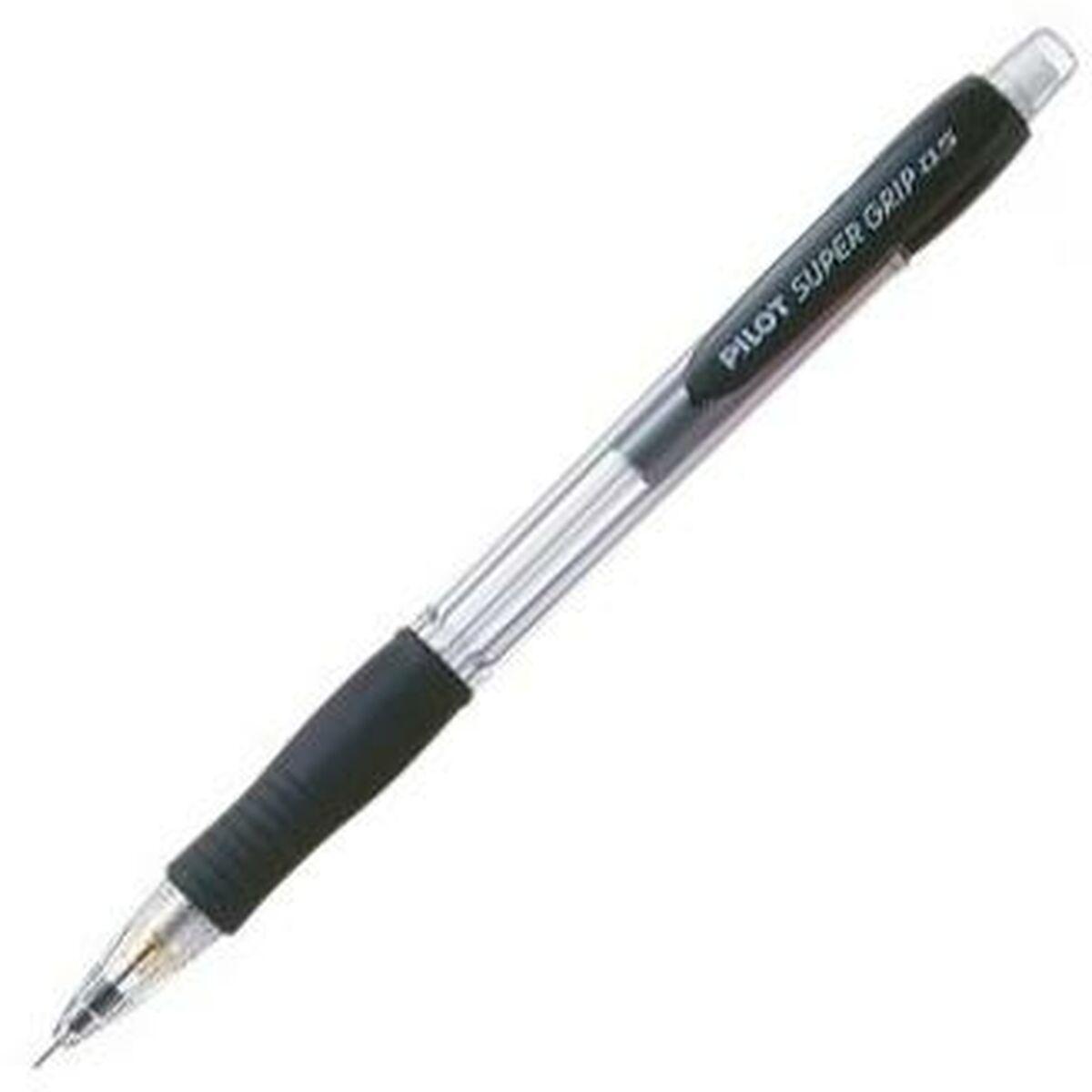 Pilot Super Grip Mechanical Pencil HB 0.5mm Lead Black/Transparent Barrel Pack 12 - 506101201