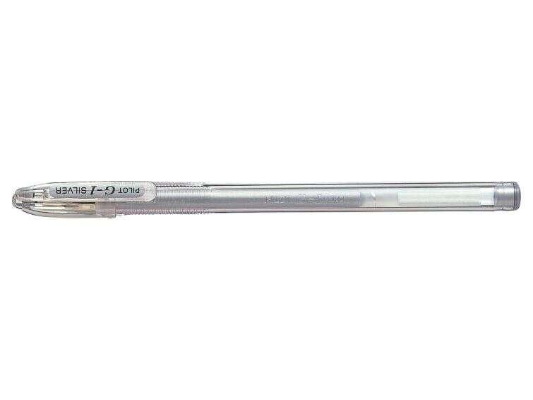 Pilot Gel Pen G1 - ricaricabile - punta a sfera 07 mm - tratto 032 mm - corpo trasparente - colore argento