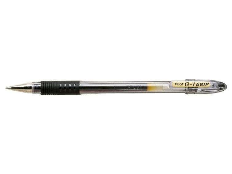 Penna gel Pilot G1 Grip - Ricaricabile - Impugnatura in gomma - Punta sferica 0,5 mm - Corsa 0,3 mm - Corpo trasparente - Color