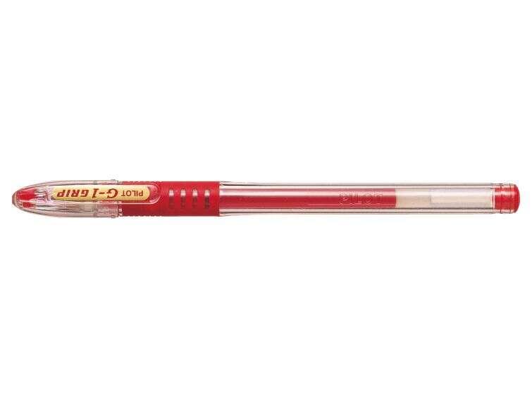Pilot G-1 Rosso (Pilot G-107 Grip Gel Rollerball Pen 0.7mm Tip 0.35mm Line Red Pack 12 - 4902505158841)