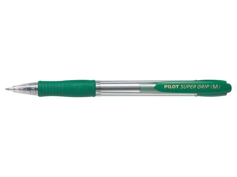 Pilota di palla penna Supergrip retrattile - punta tonda 1.0 mm - corsa 0.27 mm - inchiostro olio - impugnatura ergonomica - co