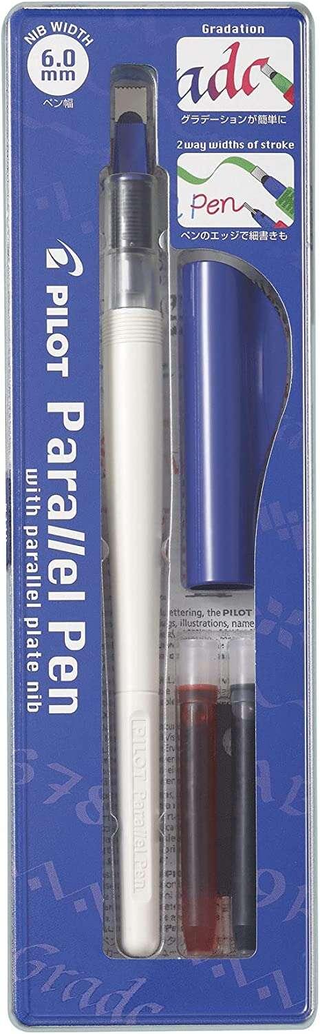 Penna parallela con penna della confezione pilot prune da 60 mm - punta in acciaio - corsa da 60 mm - 2 kit rich lucidatura int