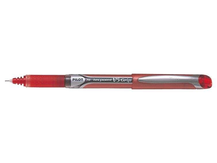 Penna per incisione liquida Pilot Hi-Tecpoint V5 Grip - Punta fine 05 mm - Corsa 03 mm - Colore rosso