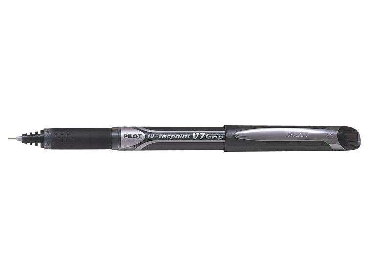 Pilot Hi-Tecpoint V7 Grip Nero (Penna roller Pilot V7 Grip Hi-Tecpoint con inchiostro liquido punta da 07 mm linea da 04 mm ner