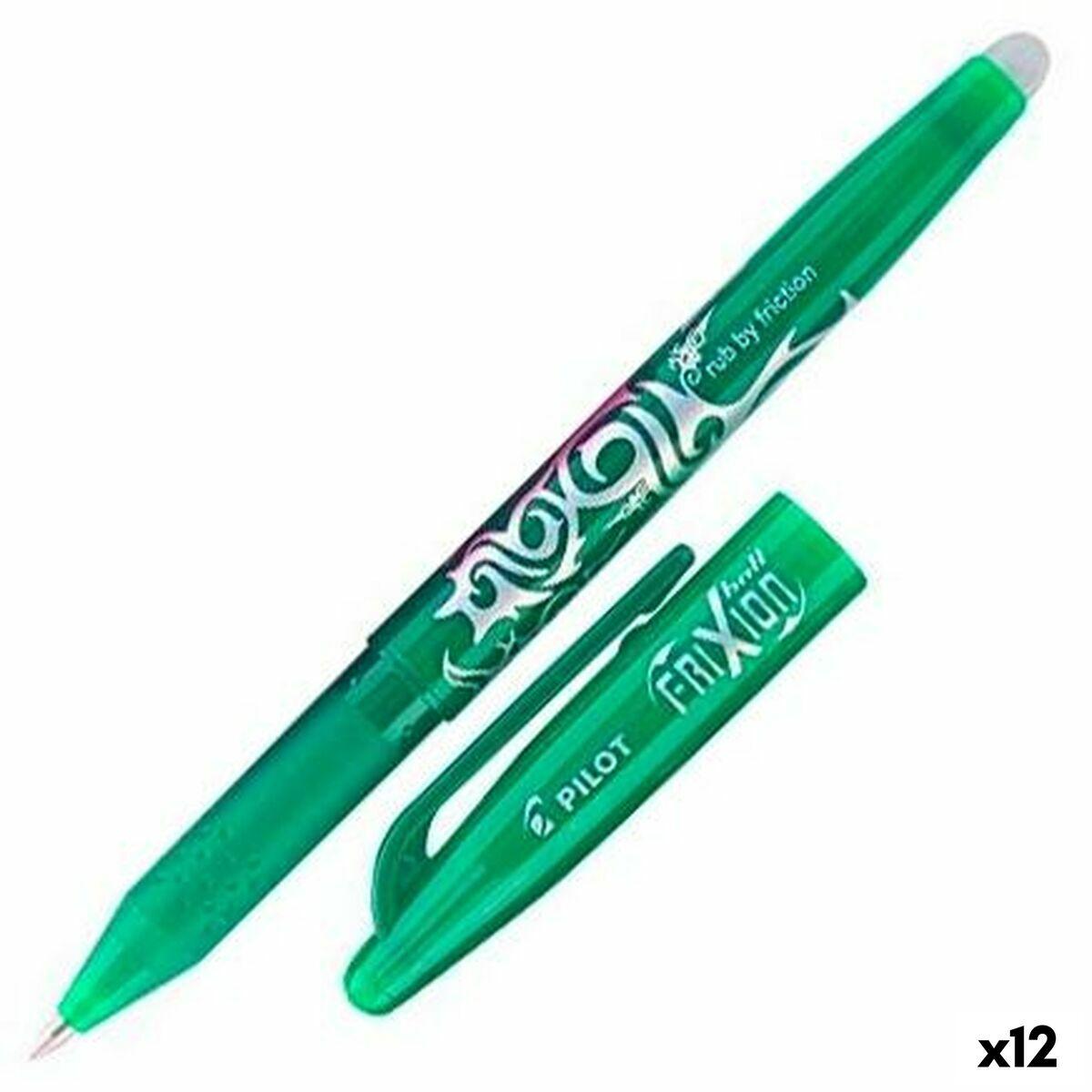 Pilot 224101204 penna roller 12 pezzoi (Pilot FriXion Ball Erasable Gel Rollerball Pen 0.7mm Tip 0.35mm Line Green Pack 12 - 22