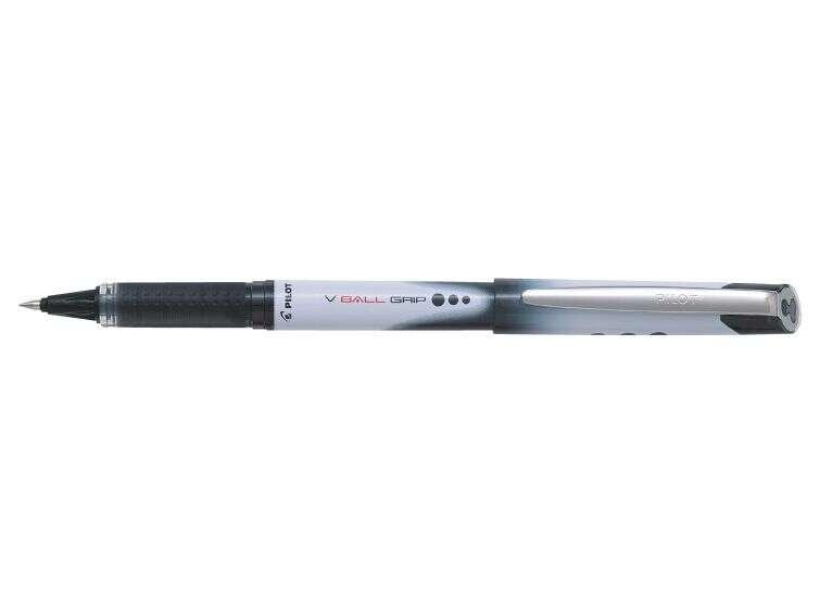 Penna Pilot con incisione liquida V Ball Grip 07 - Punta conica con sfera 07 mm - Corsa 05 mm - Impugnatura in gomma - Colore N