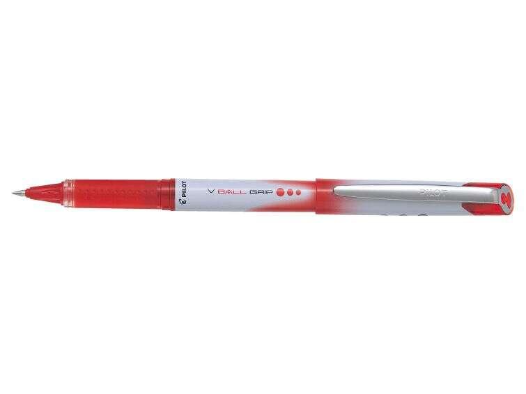 Penna Pilot con incisione liquida V Ball Grip 07 - Punta conica con sfera 07 mm - Corsa 05 mm - Impugnatura in gomma - Colore r