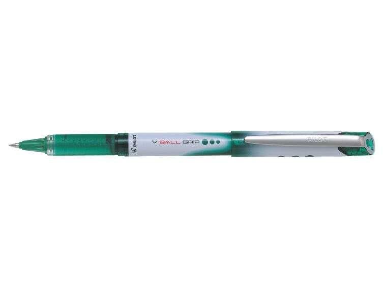 Pilota liquid bullet Pen v Grip a sfera 07 - punta con sfera conica 07 mm - corsa 05 mm - gloma contestatura - colore verde