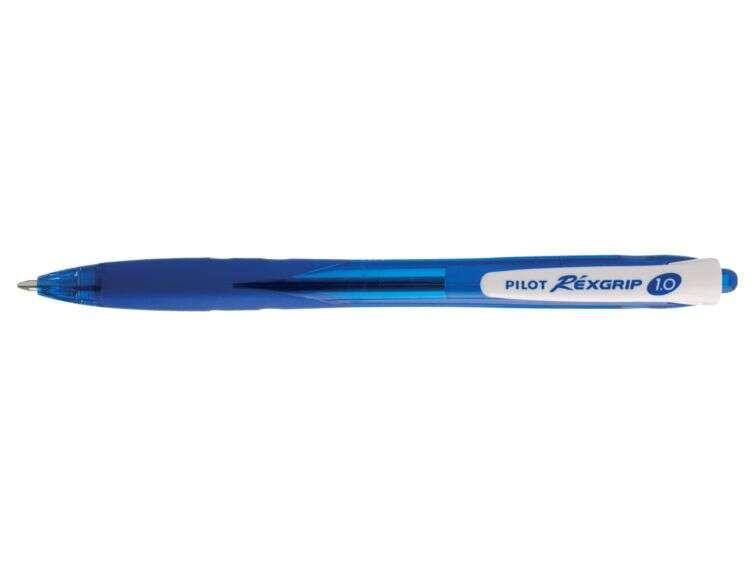 Pilot Rexgrip Blu (Pilot Begreen Rexgrip Retractable Ballpoint Pen Recycled 1.0mm Top 0.31mm Line Width Blue Pack 10 - 49025053
