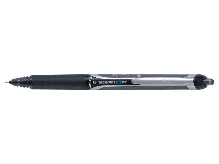 Penna pilota Hi-tecpoint v7 rt inchiostro liquido - retrattile - ricaricabile - punta fine 07 mm - corsa 035 mm - colore nero