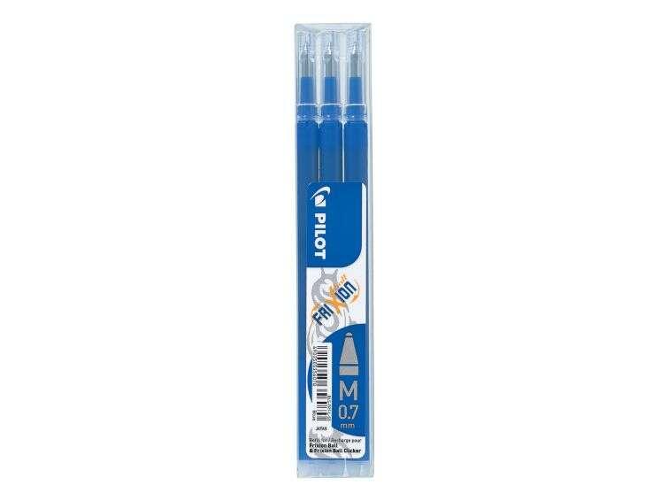 Confezione pilota da 3 ricariche per Frixion Ball/Frixion Clicker - Inchiostro gel cancellabile - Punta a sfera da 07 mm - Cors
