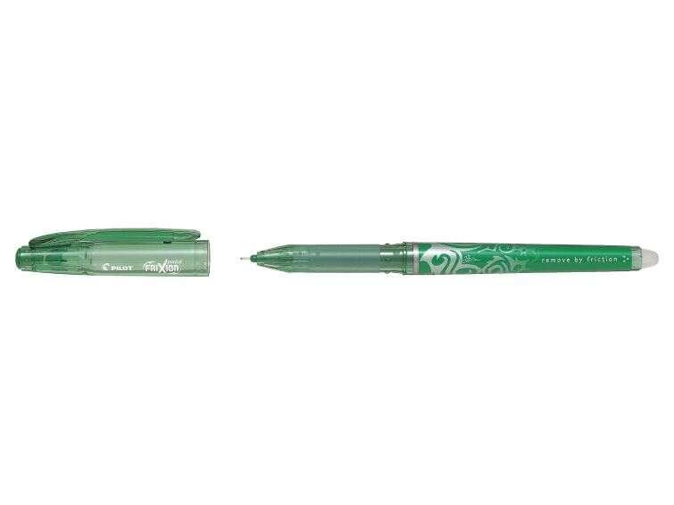 Penna gel Pilot punta frixion - punta fine 05 mm - tratto 025 mm - impugnatura ergonomica - colore verde