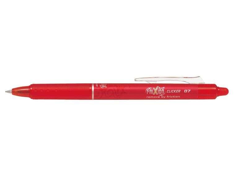 Penna gel cancellabile retrattile Frixion Clicker - Punta sferica tonda 07 mm - Corsa 04 mm - Impugnatura ergonomica - Colore r
