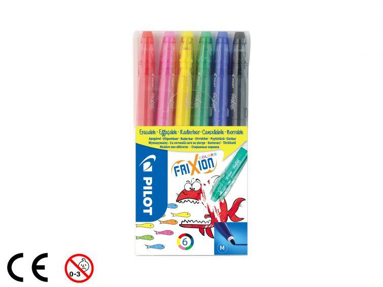 Pacchetto pilota di 6 lavori di colore Frixion - Equamente - punto medio 25 mm - Trazo 063 mm - Colori di alimentazione