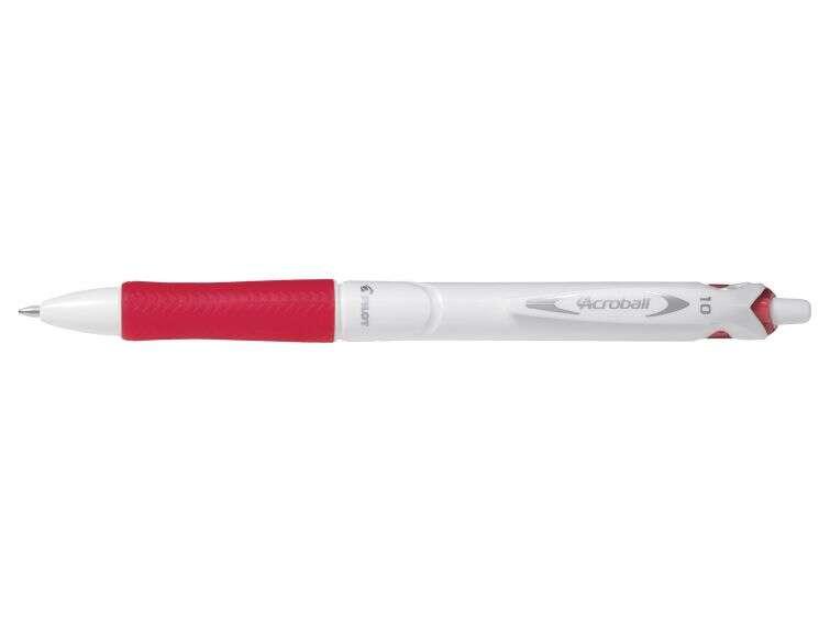 Pilota di palla retrattile penna acrobe purewhite - ricaricabile - prodotto con plastica riciclata - punta rotonda 1mm - corsa