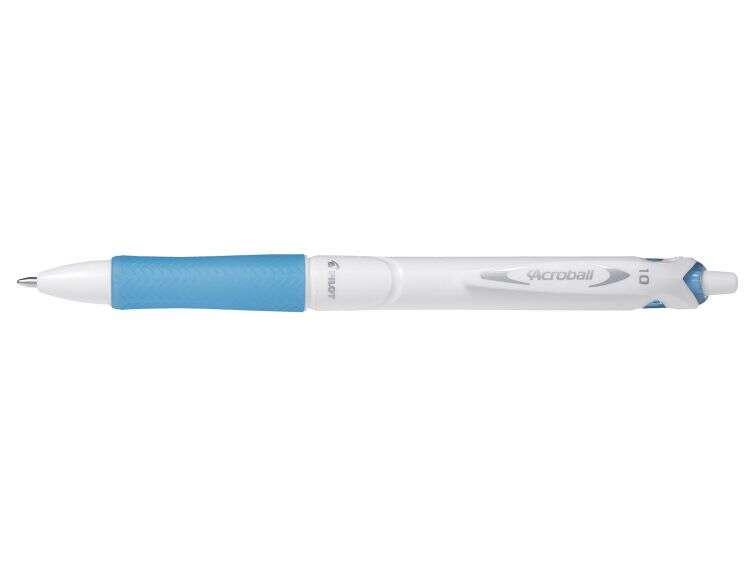 Penna Pilota di palla retrattile acrobe purewhite - ricaricabile - prodotto con plastica riciclata - punta tonda 1mm - corsa 02