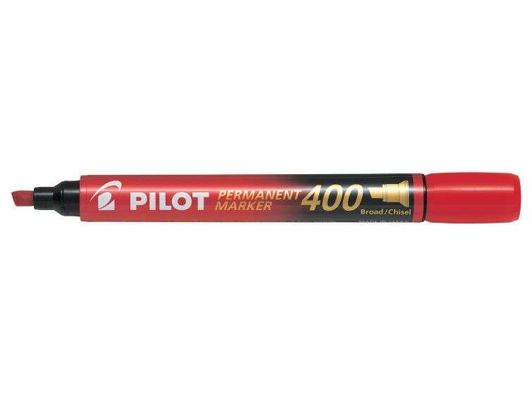 Pennarello indelebile Pilota 400 - Punta imballata 45 mm - 4 mm - colore rosso