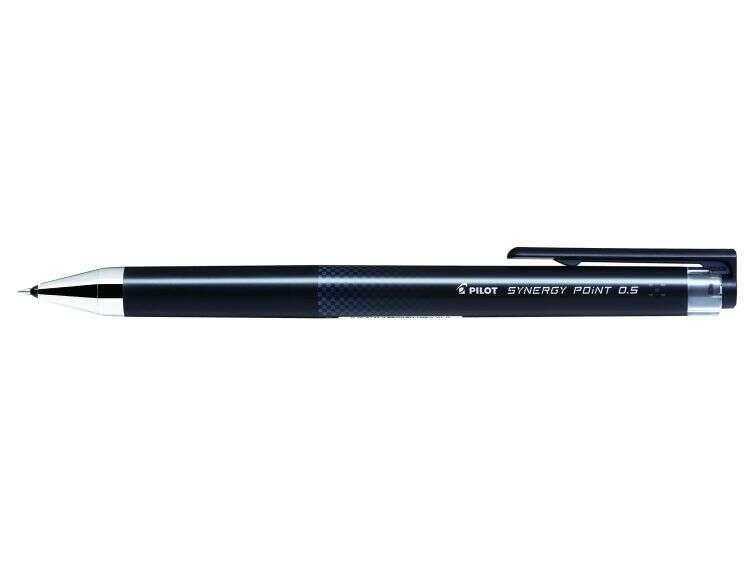 Penna gel retrattile Pilot Synergy Point - Ricaricabile - Punta fine 0.5 mm - Corsa 0.25 mm - Colore nero