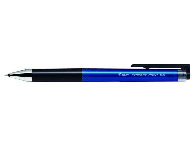 Penna gel retrattile Pilot Synergy Point - Ricaricabile - Punta fine 05 mm - Corsa 025 mm - Colore blu