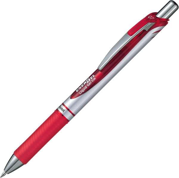 Pentel Energel XM Klick Penna retrattile a clip Rosso 12 pz (Pentel Energel XM Retractable Gel Rollerball Pen 0.7mm Tip 0.35mm