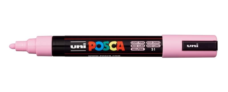Uni Posca Marcatore a Punta di Pennello a Base d'Acqua - PC-5M Rosa Chiaro 1,8-2,5mm