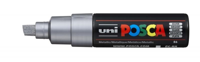 Uni Posca Marcatore per Pittura a Base di Acqua - PC-8K Argento Metallizzato 80 mm