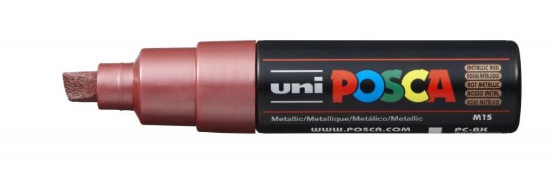 Uni Posca Marcatore di Pittura a Base d'Acqua - PC-8K Rosso Metallizzato 80 mm