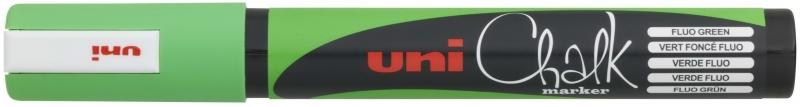 Uni Chalk Marcatore di gesso liquido -PWE-5M Verde 18-25mm - Marcatore di gesso liquido con cancellatura a umido - Scrive su qu