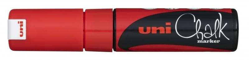 Uni Chalk Marcatore di gesso liquido -PWE-8K Rosso 80mm - Marcatore di gesso liquido con cancellatura a umido ideale per lavagn