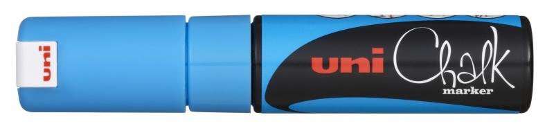 Uni Chalk Marcatore a gesso liquido -PWE-8K Blu chiaro 80mm Caratteristiche -Marcatore a gesso liquido con cancellazione a umid