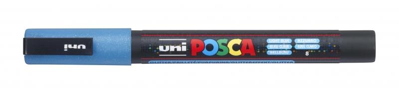 Uni Posca Marcatore di vernice a base d'acqua - PC-3ML Blu chiaro glitter 09-13mm