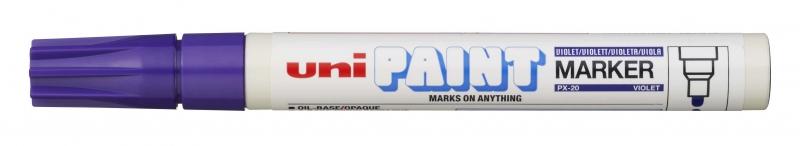 Uni Paint Marker Marcatore per pittura - PX-20 (L) Viola 22-28mm - Punta acrilica (forma di proiettile) - Larghezza del tratto