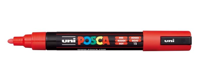 Penne acriliche uni-ball POSCA PC-5M 18 - 25 mm rosse