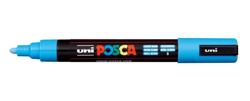 Uni Posca - Marcatore a base d'acqua punta a sfera colore azzurro chiaro 18-25 mm