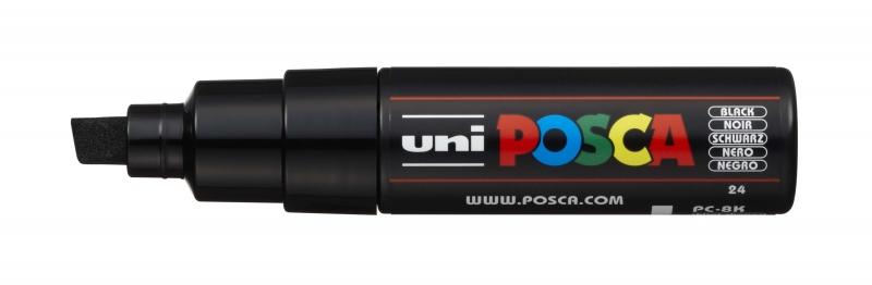 Uni Posca Marcatore a Punta Bisellata con Inchiostro a Base di Acqua - PC-8K Nero 8,0 mm